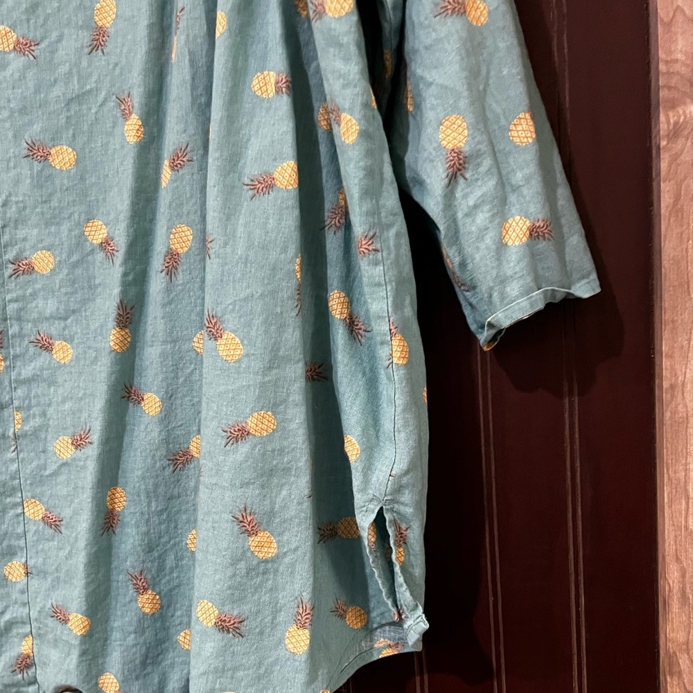 Catherines Green Shirt with Pineapple Print - Picture 5 of 9